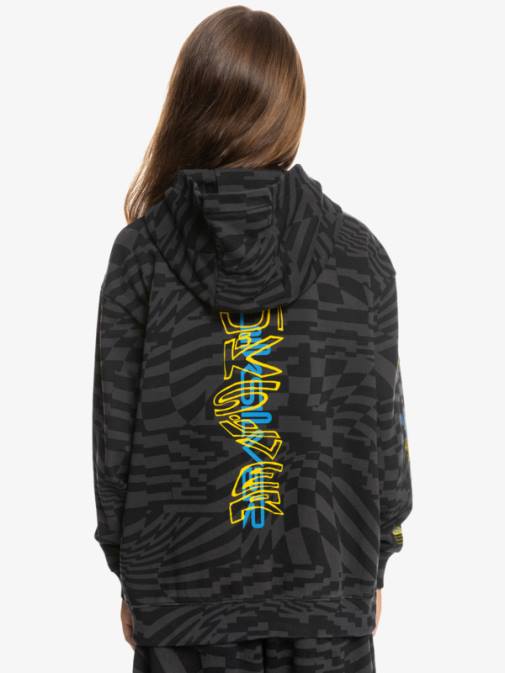 Quiksilver PJ4H2052 fantje čas črnega radikala 231 8-16 radikalno krat prevelik pulover s kapuco
