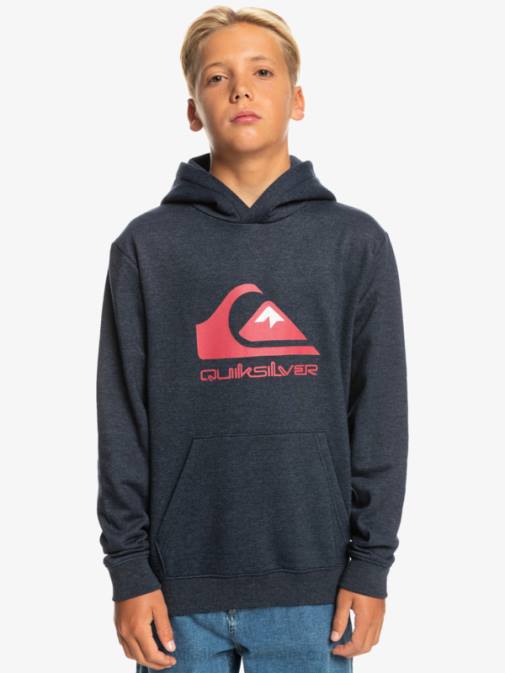 Quiksilver PJ4H2247 fantje mornarsko modri blazer heather Top iz flisa z velikim logotipom 8-16