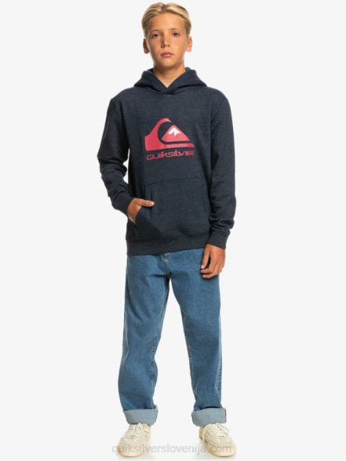 Quiksilver PJ4H2247 fantje mornarsko modri blazer heather Top iz flisa z velikim logotipom 8-16