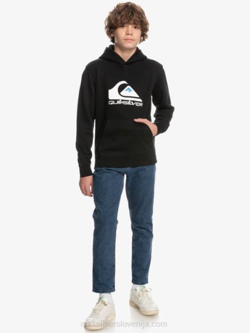 Quiksilver PJ4H2248 fantje Črna Top iz flisa z velikim logotipom 8-16