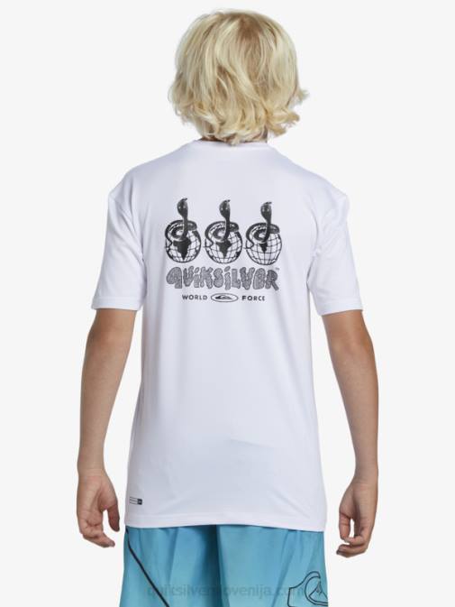 Quiksilver PJ4H2017 fantje bela 8-16 mix session upf 50 majica za surfanje s kratkimi rokavi