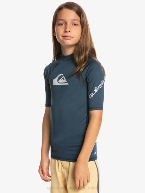 Quiksilver PJ4H2061 fantje mornarsko modri blazer heather 8-16 mladinska s/sl deskarska majica za vse čase