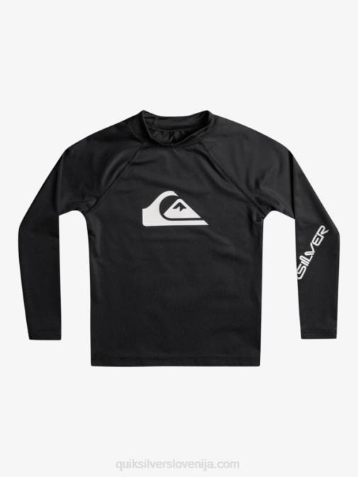 Quiksilver PJ4H2074 fantje Črna 2-7 ves čas ls l/sl deskarska majica