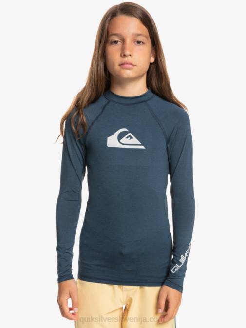 Quiksilver PJ4H2099 fantje mornarsko modri blazer heather 8-16 ves čas je mladinska l/sl deskarska majica