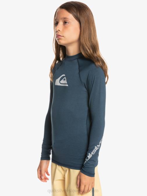 Quiksilver PJ4H2099 fantje mornarsko modri blazer heather 8-16 ves čas je mladinska l/sl deskarska majica