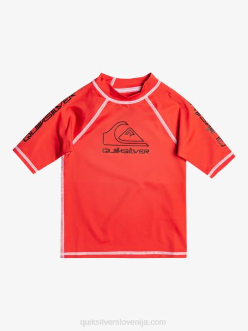 Quiksilver PJ4H2116 fantje rdeča z visokim tveganjem 2-7 on tour ščitnik s kratkimi rokavi upf 50