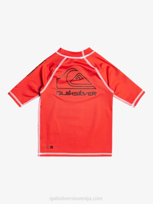 Quiksilver PJ4H2116 fantje rdeča z visokim tveganjem 2-7 on tour ščitnik s kratkimi rokavi upf 50