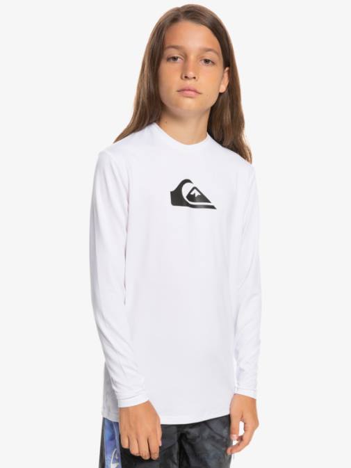 Quiksilver PJ4H2118 fantje bela Mladinska deskarska majica l/sl s trdnim nizom 8–16