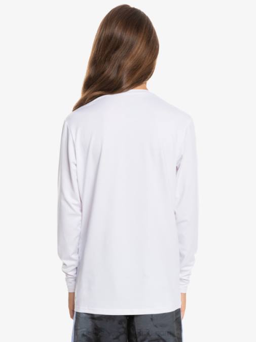 Quiksilver PJ4H2118 fantje bela Mladinska deskarska majica l/sl s trdnim nizom 8–16