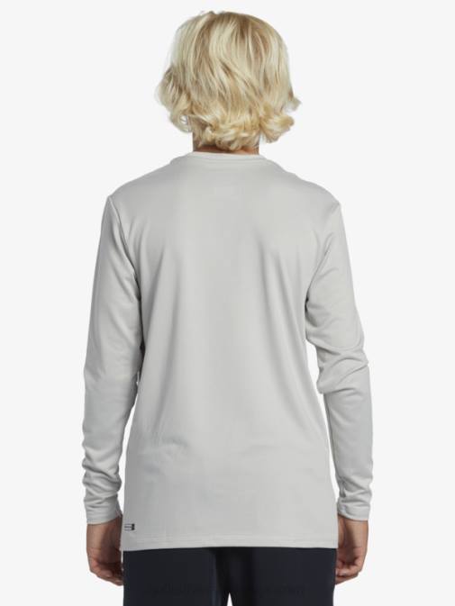 Quiksilver PJ4H2119 fantje sivo vijolična Mladinska deskarska majica l/sl s trdnim nizom 8–16