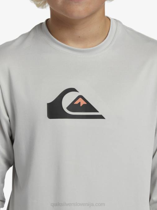 Quiksilver PJ4H2119 fantje sivo vijolična Mladinska deskarska majica l/sl s trdnim nizom 8–16