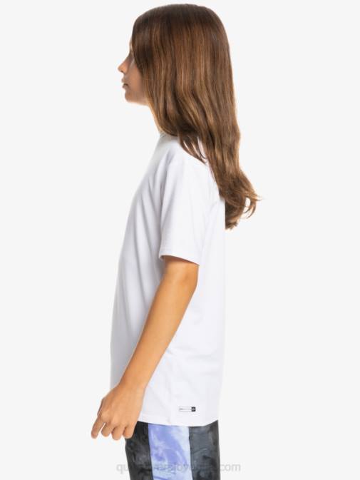 Quiksilver PJ4H2132 fantje bela Majica s kratkimi rokavi s kratkimi rokavi 8-16 in upf 50