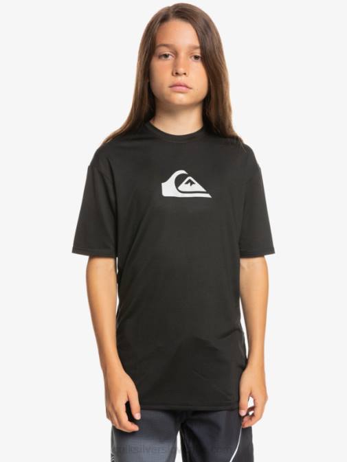 Quiksilver PJ4H2134 fantje Črna Majica s kratkimi rokavi s kratkimi rokavi 8-16 in upf 50