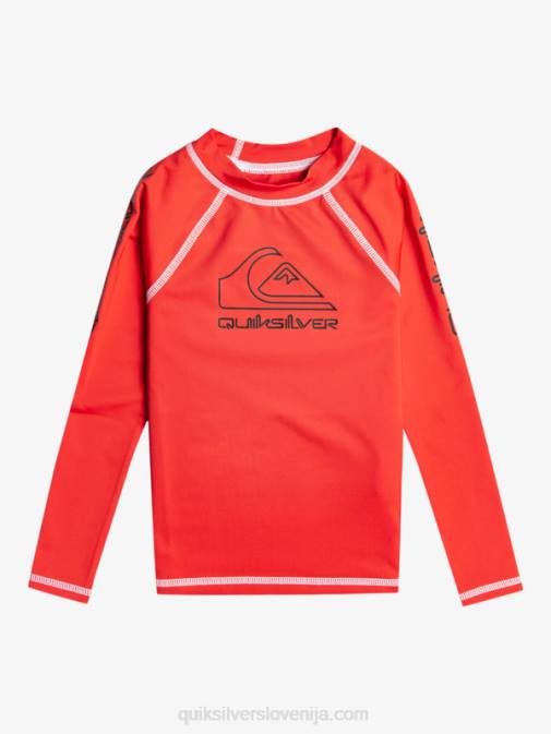 Quiksilver PJ4H2220 fantje rdeča z visokim tveganjem 2-7 on tour dolgi rokavi upf 50 rashguard
