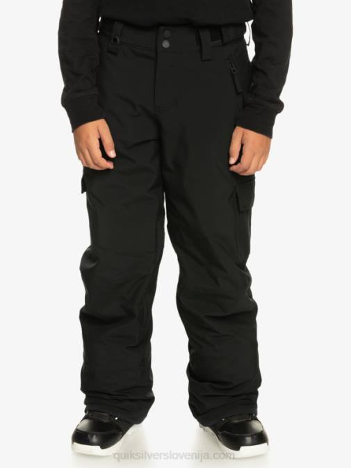 Quiksilver PJ4H2258 fantje prava črna Črne snežne hlače z izolacijo 8-16