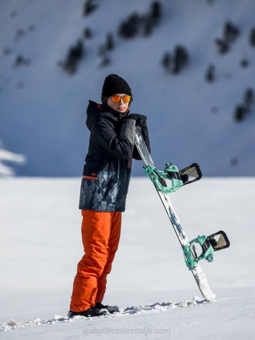 Quiksilver PJ4H2291 fantje pire iz buče 8-16 Oranžne snežne hlače z izolacijo Estate 8-16