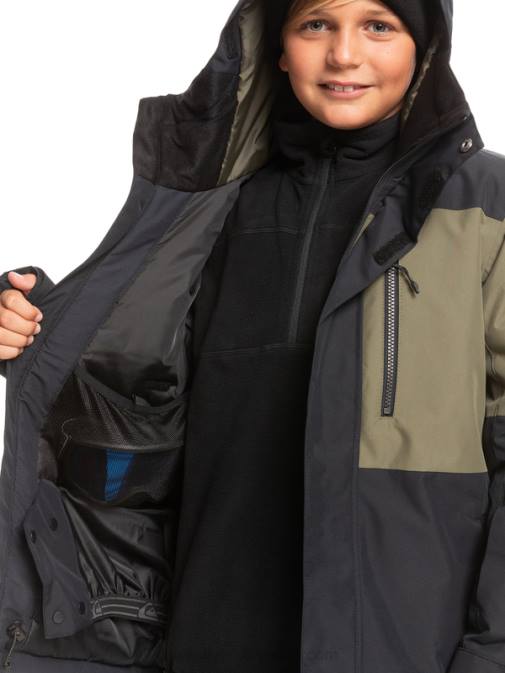 Quiksilver PJ4H2337 fantje prava črna Tehnična snežna jakna 8-16 mission block