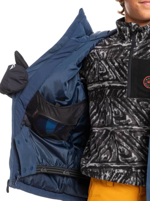 Quiksilver PJ4H2338 fantje insignija modra Tehnična snežna jakna 8-16 mission block