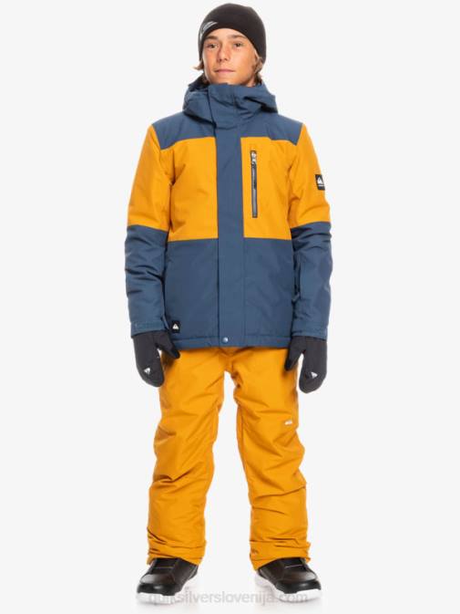 Quiksilver PJ4H2338 fantje insignija modra Tehnična snežna jakna 8-16 mission block
