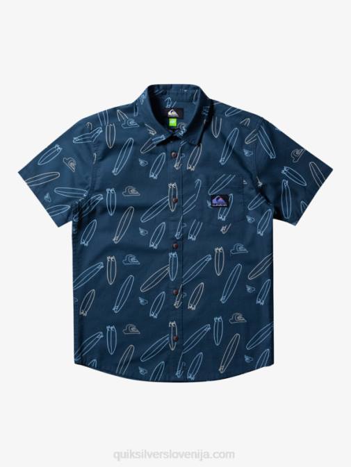 Quiksilver PJ4H2009 fantje midnight navy wheres my board kje je moja board majica s kratkimi rokavi