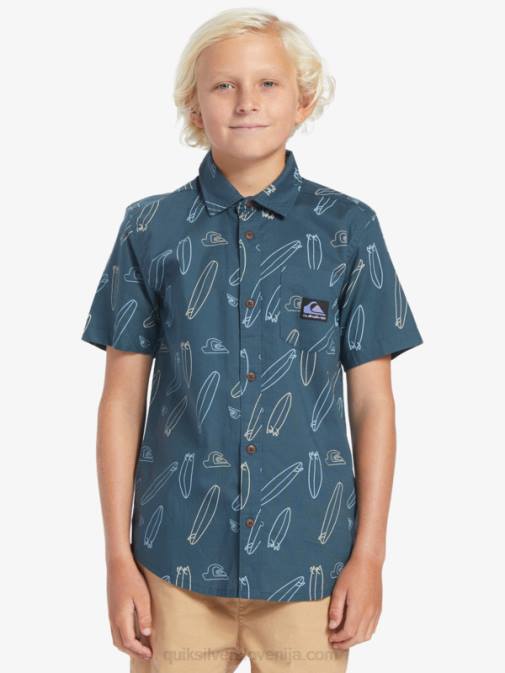 Quiksilver PJ4H2009 fantje midnight navy wheres my board kje je moja board majica s kratkimi rokavi