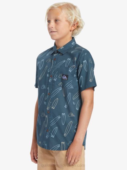 Quiksilver PJ4H2009 fantje midnight navy wheres my board kje je moja board majica s kratkimi rokavi