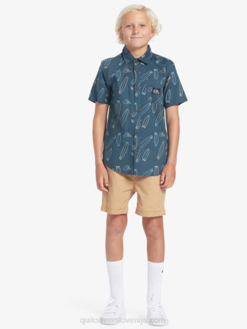 Quiksilver PJ4H2009 fantje midnight navy wheres my board kje je moja board majica s kratkimi rokavi