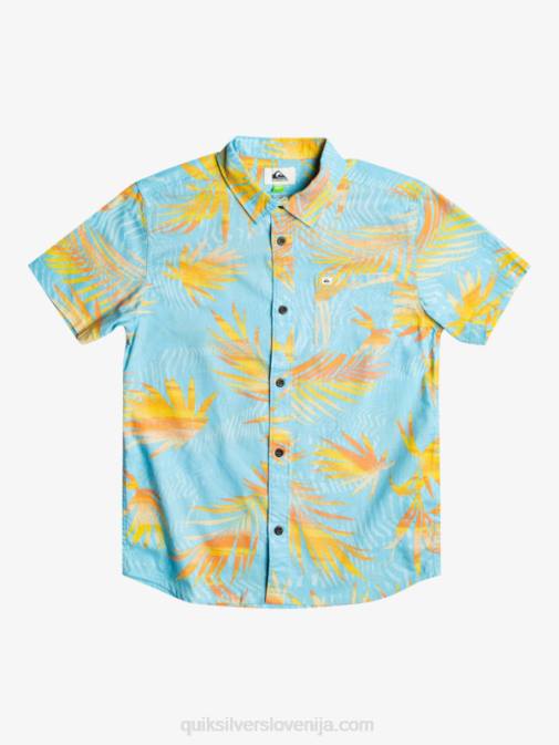 Quiksilver PJ4H2197 fantje nebesno modra raztrgana 8-16 strgana majica s kratkimi rokavi