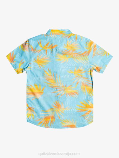 Quiksilver PJ4H2197 fantje nebesno modra raztrgana 8-16 strgana majica s kratkimi rokavi