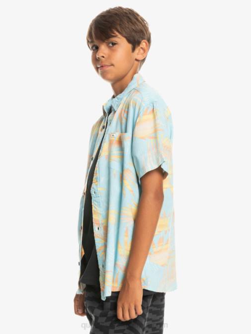 Quiksilver PJ4H2197 fantje nebesno modra raztrgana 8-16 strgana majica s kratkimi rokavi