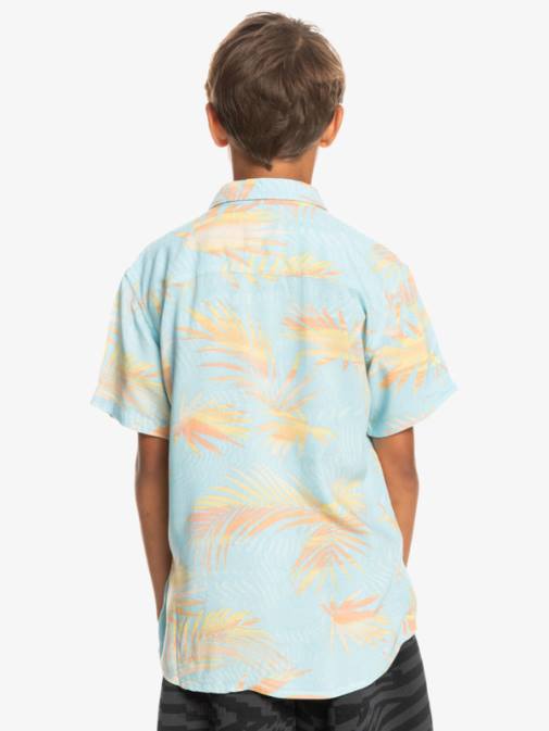 Quiksilver PJ4H2197 fantje nebesno modra raztrgana 8-16 strgana majica s kratkimi rokavi