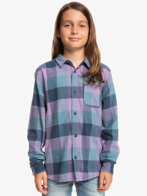 Quiksilver PJ4H2304 fantje insignija modra mati 8-16 flanelasta srajca z dolgimi rokavi v obliki mamice
