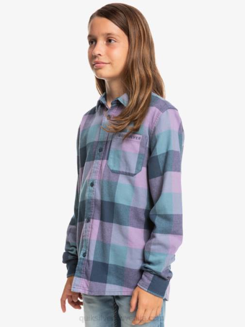 Quiksilver PJ4H2304 fantje insignija modra mati 8-16 flanelasta srajca z dolgimi rokavi v obliki mamice