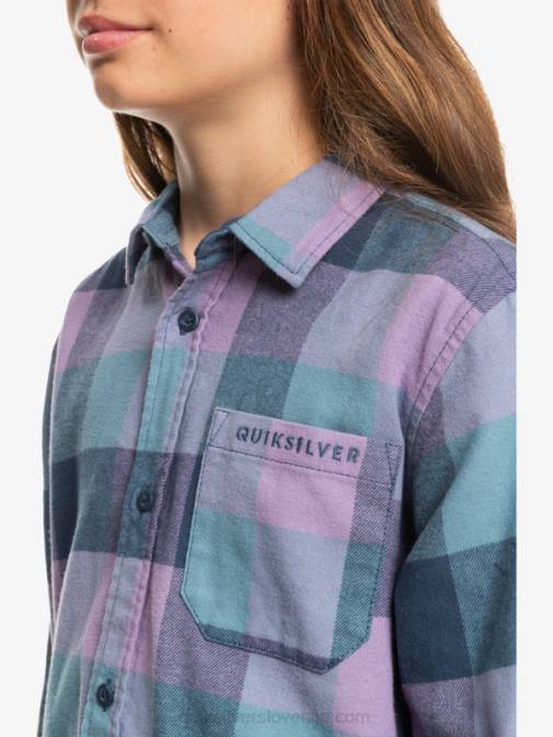Quiksilver PJ4H2304 fantje insignija modra mati 8-16 flanelasta srajca z dolgimi rokavi v obliki mamice