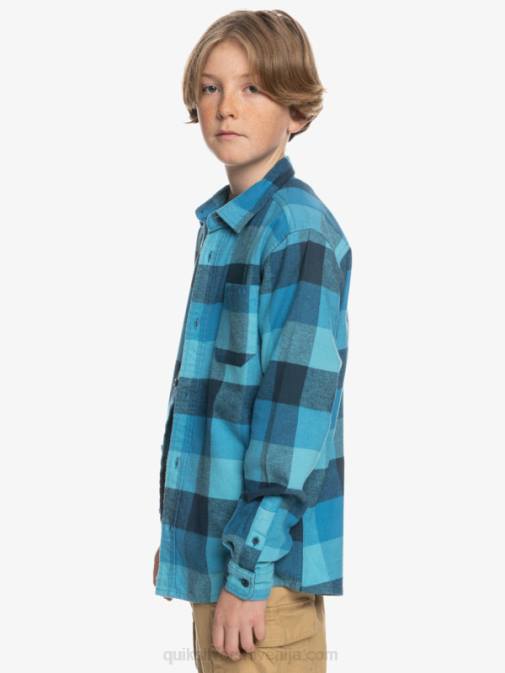Quiksilver PJ4H2308 fantje delph modra materina muha 8-16 flanelasta srajca z dolgimi rokavi v obliki mamice