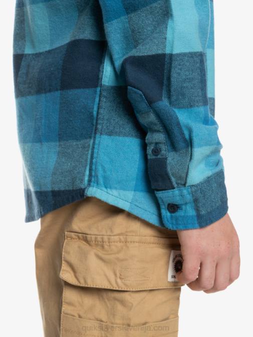 Quiksilver PJ4H2308 fantje delph modra materina muha 8-16 flanelasta srajca z dolgimi rokavi v obliki mamice