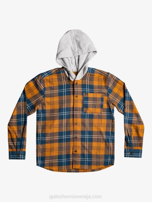 Quiksilver PJ4H2309 fantje rjavi sladkor harelaw Halidon srajca s kapuco in dolgimi rokavi 8-16