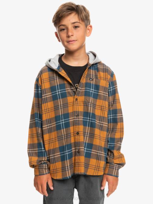 Quiksilver PJ4H2309 fantje rjavi sladkor harelaw Halidon srajca s kapuco in dolgimi rokavi 8-16