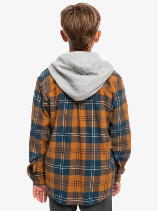 Quiksilver PJ4H2309 fantje rjavi sladkor harelaw Halidon srajca s kapuco in dolgimi rokavi 8-16