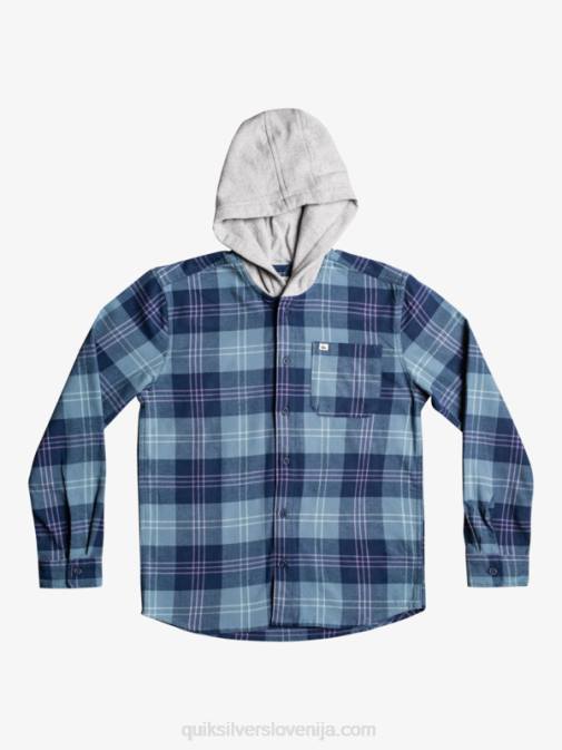 Quiksilver PJ4H2310 fantje Provencial Blue Harelaw Halidon srajca s kapuco in dolgimi rokavi 8-16