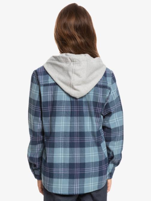 Quiksilver PJ4H2310 fantje Provencial Blue Harelaw Halidon srajca s kapuco in dolgimi rokavi 8-16