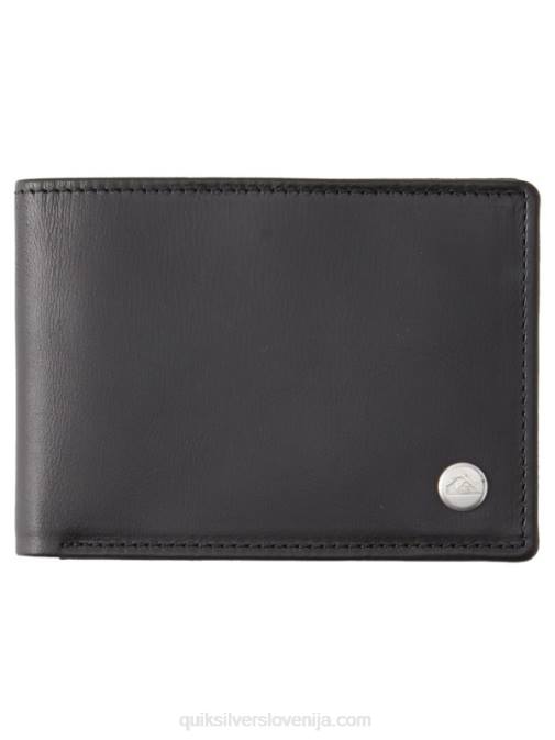 Quiksilver PJ4H1221 moški Črna mac tri-fold usnjena denarnica