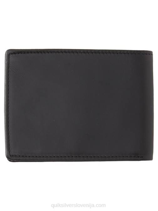 Quiksilver PJ4H1221 moški Črna mac tri-fold usnjena denarnica