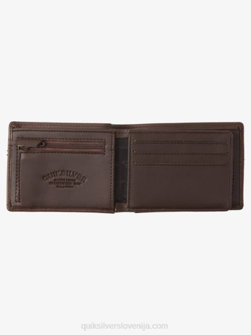 Quiksilver PJ4H1222 moški čokoladno rjava mac tri-fold usnjena denarnica