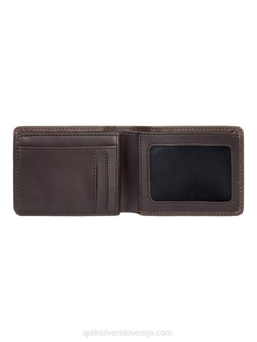 Quiksilver PJ4H1222 moški čokoladno rjava mac tri-fold usnjena denarnica