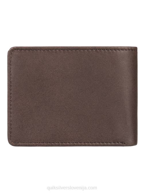 Quiksilver PJ4H1222 moški čokoladno rjava mac tri-fold usnjena denarnica