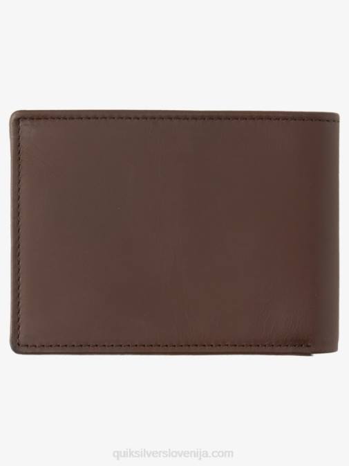 Quiksilver PJ4H1222 moški čokoladno rjava mac tri-fold usnjena denarnica