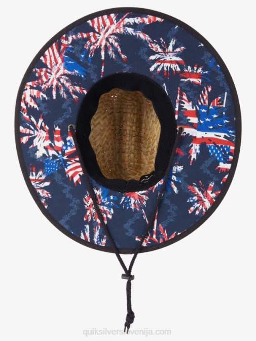 Quiksilver PJ4H413 moški mornarsko/rdeča zunanji ameriški slamnik za reševalce