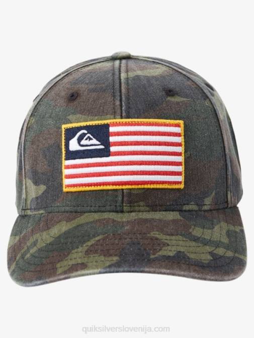 Quiksilver PJ4H796 moški camo ozemljeni ameriški klobuk snapback
