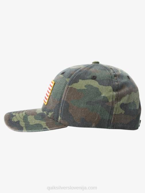 Quiksilver PJ4H796 moški camo ozemljeni ameriški klobuk snapback
